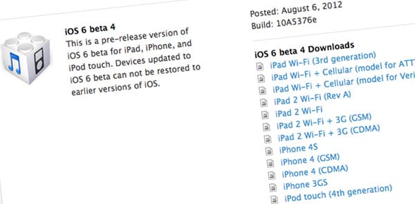L'iOS 6.0 Bêta 4 est disponible pour les développeurs ! 1
